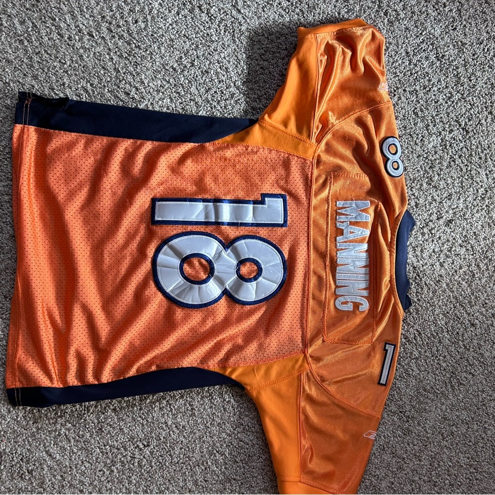 NFL Equipment OnField by Reebok Denver Broncos #18 Peyton Manning Jersey. Youth - Picture 8 of 15